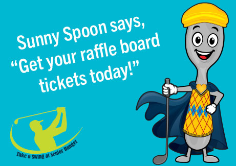 Take a Swing at Senior Hunger Raffle Boards